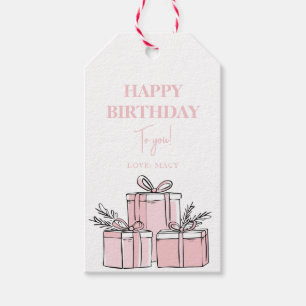 Moderne, saubere, rosa, wackelige Geschenkboxen Ha Geschenkanhänger