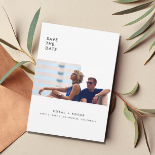 Moderne saubere Stadt Hochzeit Save-the-Date-Karte Save The Date