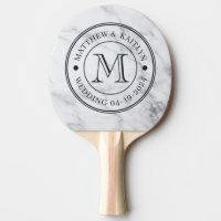 Moderne saubere weiße Marmor-Hochzeitsmonogramm