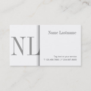 Moderne saubere weiße Monogramm-Visitenkarte Visitenkarte