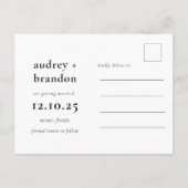 Moderne Save the Date 3 FotoCollage Ankündigungspostkarte (Rückseite)