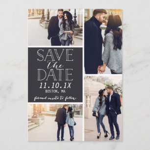 Moderne Save the Date 4-Foto Collage