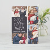 Moderne Save-The-Date-4-Foto-Collage Save The Date (Stehend Vorderseite)