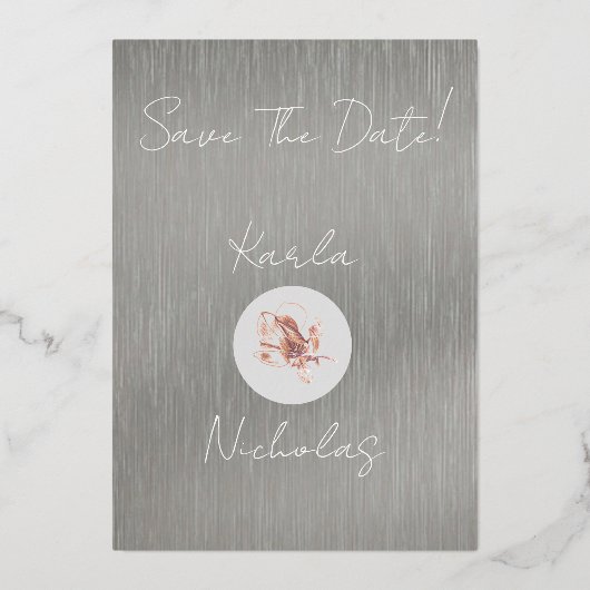 Moderne Save the Date Bindung der Knotenschutzkart Folieneinladung (Rückseite)