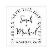 Moderne Save the Date Briefmarke Hochzeits-Briefma Permastempel (Design)