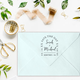 Moderne Save the Date Briefmarke Hochzeits-Briefma Permastempel