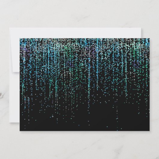 Moderne Save the Date Edgy Aquamarin Glitzer Einla Einladung (Rückseite)
