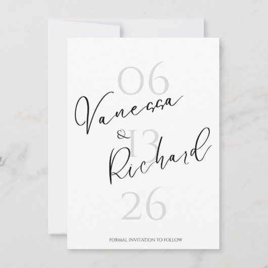 Moderne Save-the-Date-Einladung (Vorderseite)