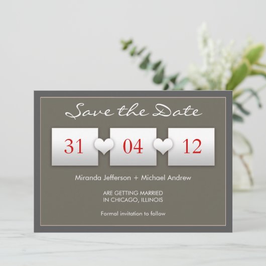 moderne Save the Date Einladung (Stehend Vorderseite)
