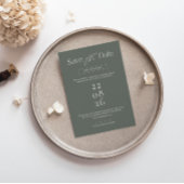 Moderne Save the Date Einladung in Sage Green