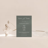 Moderne Save the Date Einladung in Sage Green