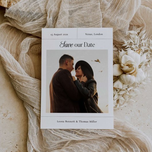 Moderne Save the Date-Einladung mit Foto Einladung