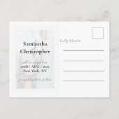 Moderne Save the Date Elegante Script Foto Collage Ankündigungspostkarte (Rückseite)