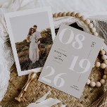 Moderne Save the Date Foto-Announctions-Karte<br><div class="desc">Unsere minimale und moderne Save the Date Hochzeitskarte ist die perfekte Möglichkeit,  Ihre Freunde und Familie über Ihre Hochzeit zu informieren.</div>