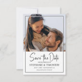 Moderne Save the Date Foto-Announctions-Karte Einladung (Vorderseite)