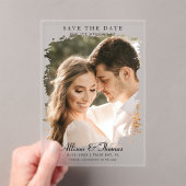 Moderne Save the Date Foto Chic Wedding Acryleinladungen (Insitu (Handheld))