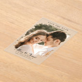 Moderne Save the Date Foto Chic Wedding Acryleinladungen (Ablage )