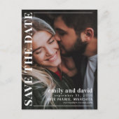 Moderne Save the Date-Foto-Hochzeit Ankündigungspostkarte (Vorderseite)