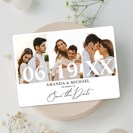 Moderne Save the Date-Foto-Hochzeit Einladung