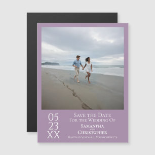 Moderne Save-the-Date-Foto-Lavendel-Magnet Magnetkarte