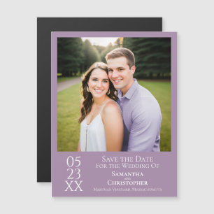 Moderne Save-the-Date-Foto-Lavendel-Magnet Magnetkarte