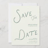 Moderne Save The Date Foto Sagegrün Einladung (Vorderseite)