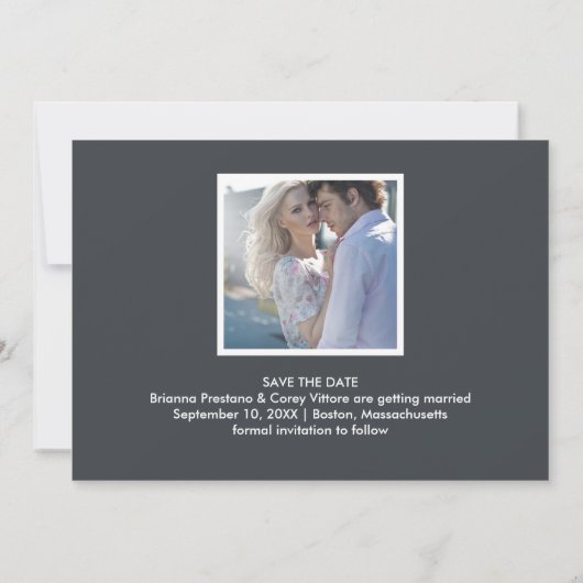 Moderne Save the Date FotoCollage (Rückseite)