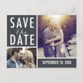 Moderne Save the Date FotoCollage Ankündigungspostkarte (Vorderseite)