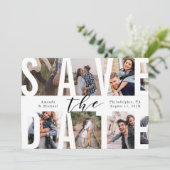 Moderne Save the Date FotoCollage Einladung (Stehend Vorderseite)