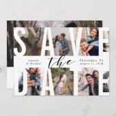 Moderne Save the Date FotoCollage Einladung (Vorne/Hinten)