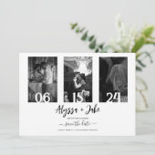 Moderne Save the Date FotoCollage Einladung (Stehend Vorderseite)