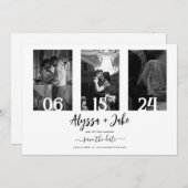 Moderne Save the Date FotoCollage Einladung (Vorne/Hinten)