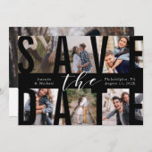 Moderne Save the Date FotoCollage Einladung (Vorne/Hinten)