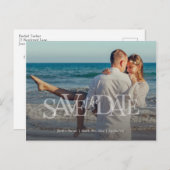 Moderne Save the Date Full-Foto-Overlay-Hochzeit Postkarte (Vorne/Hinten)