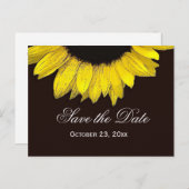 Moderne Save the Date gelbe Sonnenblume Ankündigungspostkarte (Vorne/Hinten)