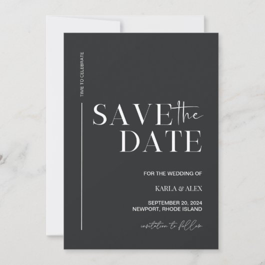 Moderne Save the Date Hochzeit Einladung (Vorderseite)