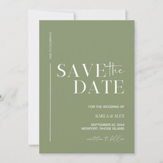 Moderne Save the Date Hochzeit Einladung (Vorderseite)
