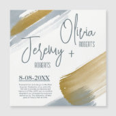 Moderne Save the Date Hochzeit in Goldmedaille Magneteinladung (Vorderseite)