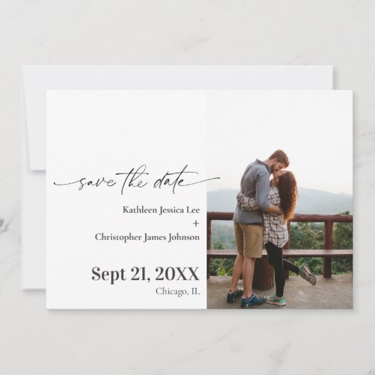 Moderne Save the Date Hochzeitsankündigung Einladung (Vorderseite)