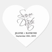 Moderne Save the Date Hochzeitserklärung Herz-Aufkleber (Vorderseite)