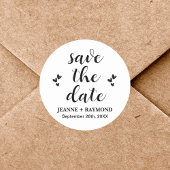 Moderne Save the Date Hochzeitserklärung Runder Aufkleber