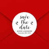Moderne Save the Date Hochzeitserklärung Runder Aufkleber