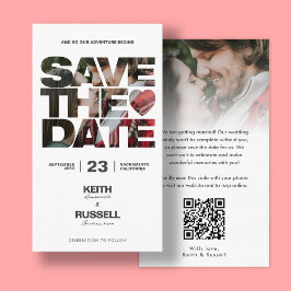 Moderne Save the Date Hochzeitsseite Begleitkarte