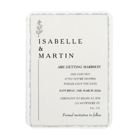 Moderne, Save the Date Imitate, die an der Kante b Magnet (Vertikal)