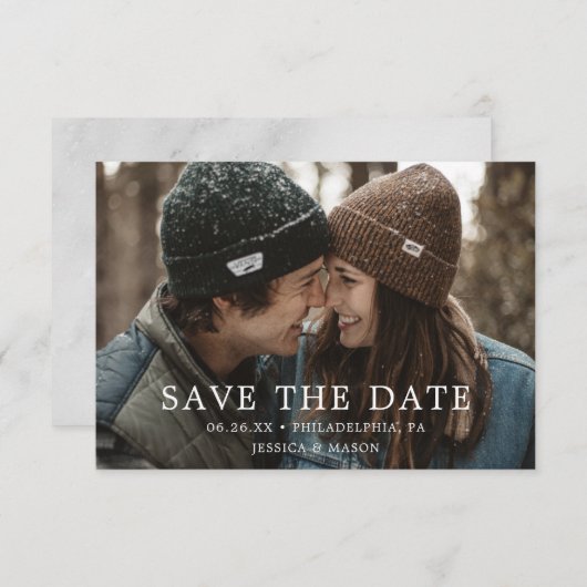 Moderne Save the Date Karte - Daten speichern (Vorne/Hinten)
