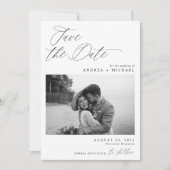 Moderne Save the Date Karte Elegantes Foto (Vorderseite)