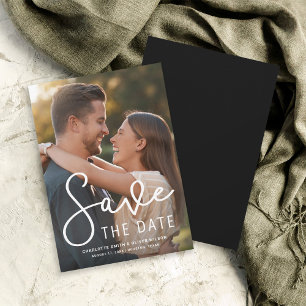 Moderne Save the Date Karte für das vertikale Foto