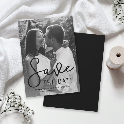 Moderne Save the Date Karte für das vertikale Foto