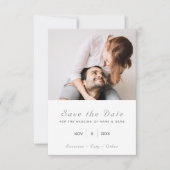 Moderne Save the Date-Karte mit doppeltem Foto Einladung (Vorderseite)