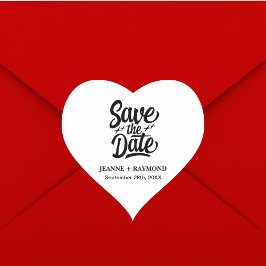 Moderne Save the Date maßgeschneiderte Hochzeitsan Herz-Aufkleber